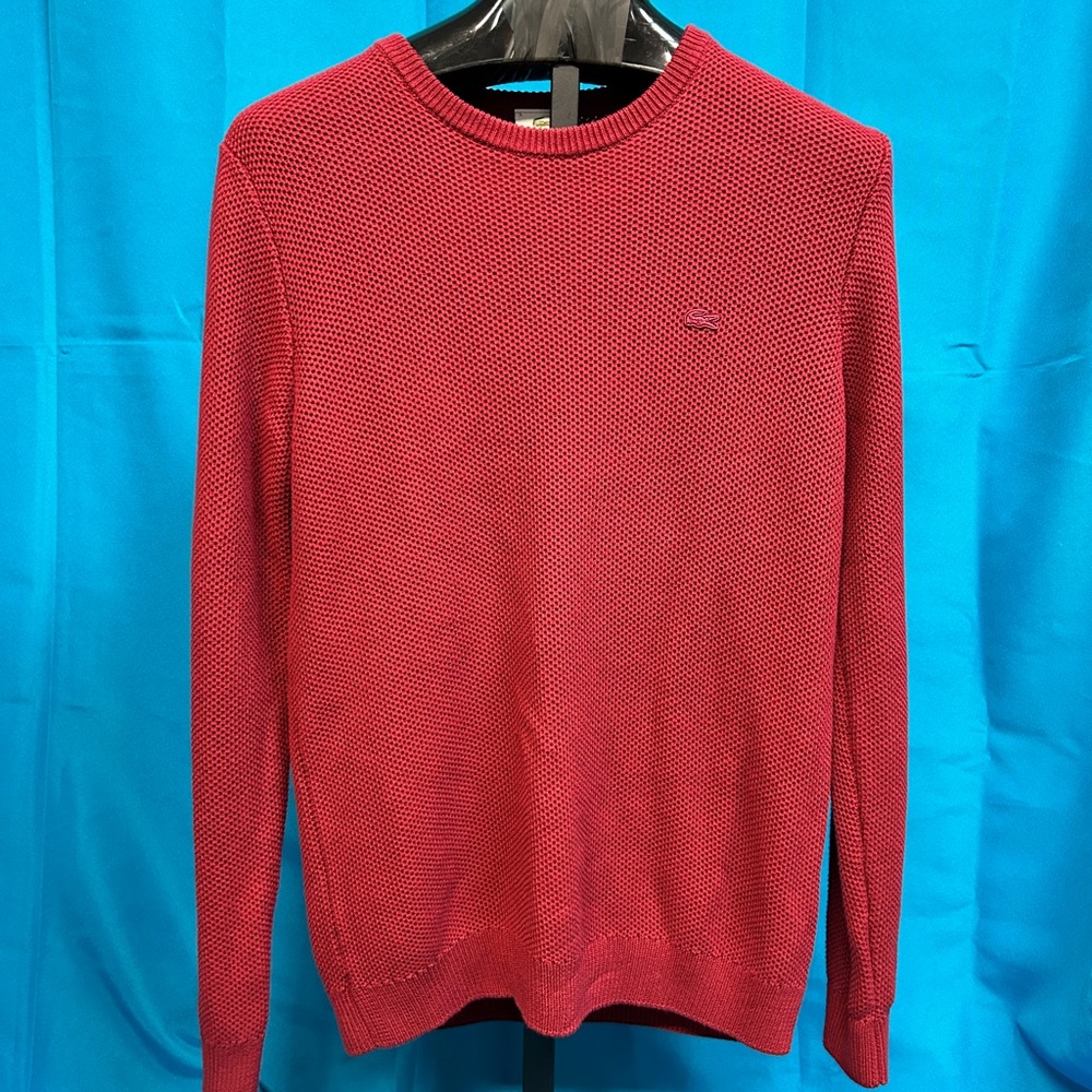 8943 Lacoste Men's Vibrant Red Crewneck Sweater